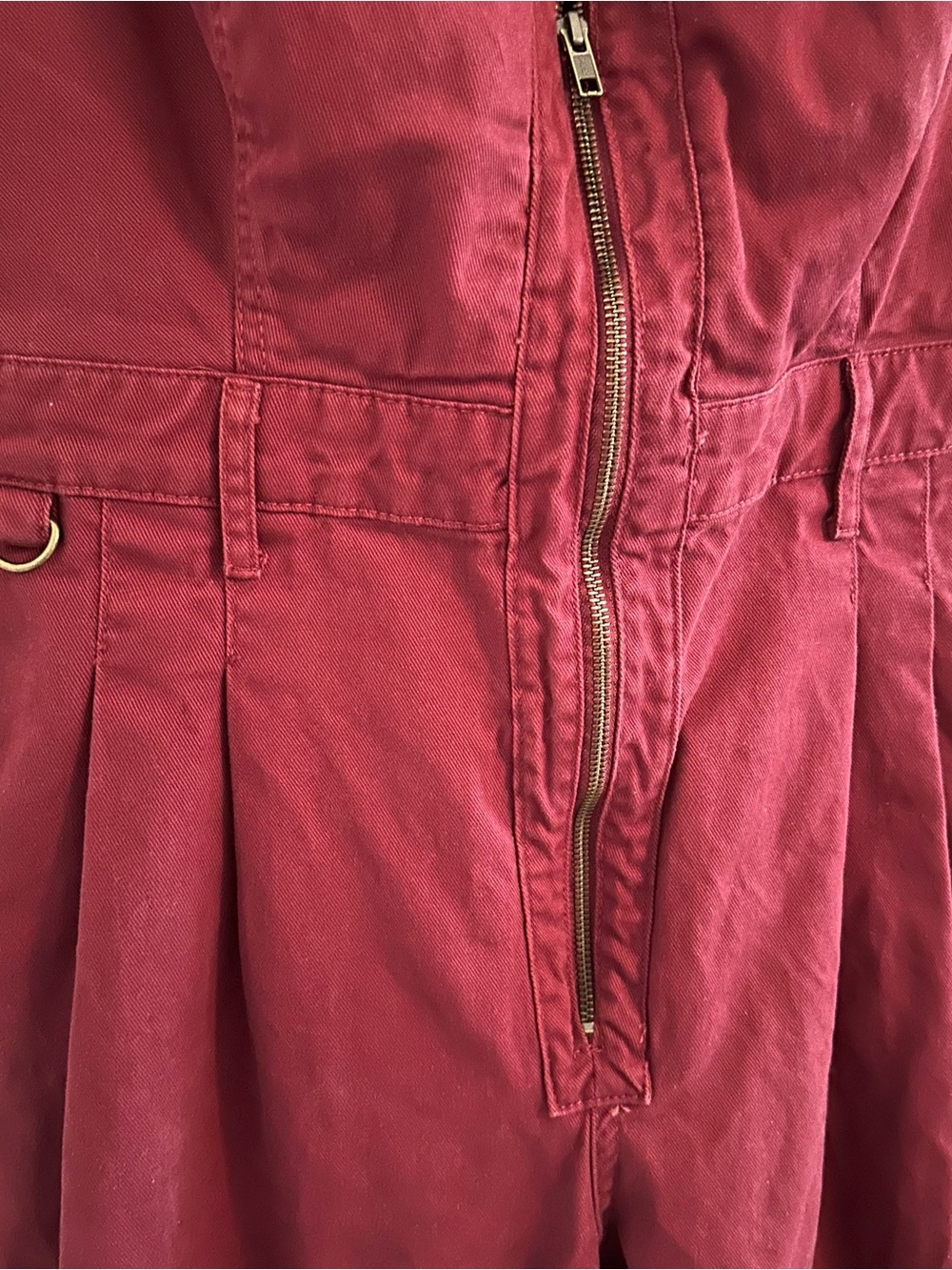 SUK Workwear Yard Suit Women's Size 10 Burgundy Zip-Front 100% Cotton Overalls - Picture 11 of 16